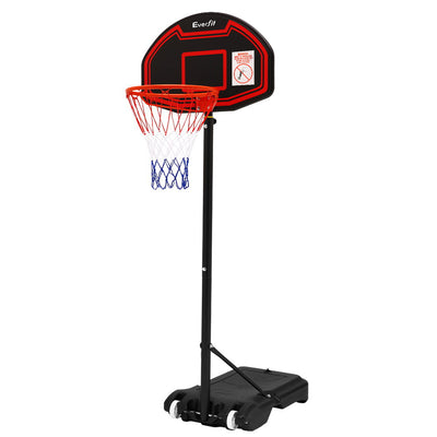 Everfit 2.1M Adjustable Portable Basketball Stand Hoop System Rim Black_13989