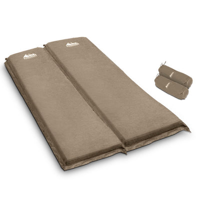 Weisshorn Self Inflating Mattress Camping Sleeping Mat Air Bed Pad Double Coffee 10CM Thick_15340