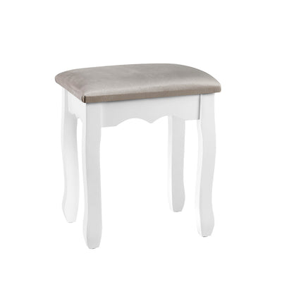 Artiss Dressing Table Stool Makeup Chair Bedroom Vanity Velvet Fabric Grey_18530