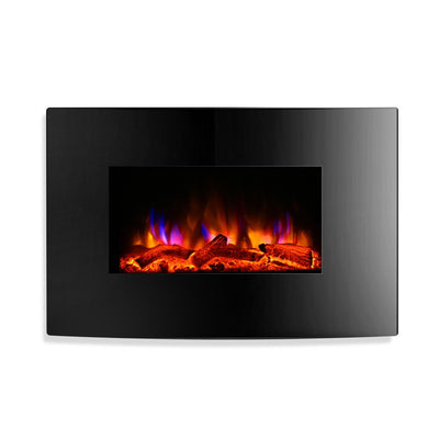Devanti 2000W Wall Mounted Electric Fireplace Fire Log Wood Heater Realistic Flame_34251