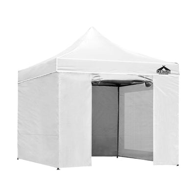 Instahut Gazebo Pop Up Marquee 3x3m Folding Wedding Tent Gazebos Shade White_30424
