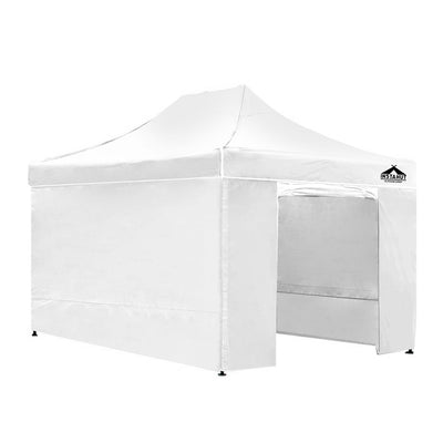 Instahut Gazebo Pop Up Marquee 3x4.5m Folding Wedding Tent Gazebos Shade White_32027
