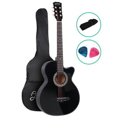 ALPHA 38 Inch Wooden Acoustic Guitar Black_14179