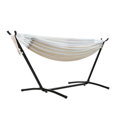 Gardeon Camping Hammock With Stand Cotton Rope Lounge Hammocks Outdoor Swing Bed_36398