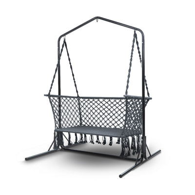 Gardeon Outdoor Swing Hammock Chair with Stand Frame 2 Seater Bench Furniture_34966