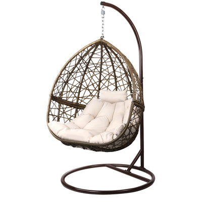 Gardeon Outdoor Hanging Swing Chair - Brown_33206