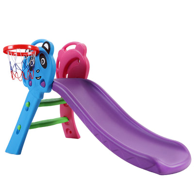 Keezi Kids Slide with Basketball Hoop Outdoor Indoor Playground Toddler Play_34033