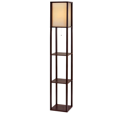 Artiss Floor Lamp Vintage Reding Light Stand Wood Shelf Storage Organizer Home_14423
