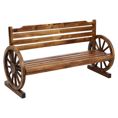 Gardeon Garden Bench Wooden Wagon Chair 3 Seat Outdoor Furniture Backyard Lounge_35038
