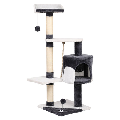 i.Pet Cat Tree 112cm Trees Scratching Post Scratcher Tower Condo House Furniture Wood_13175