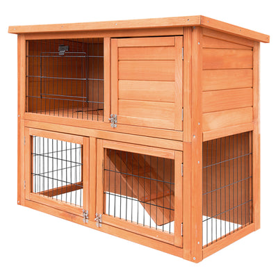 i.Pet Rabbit Hutch Hutches Large Metal Run Wooden Cage Chicken Coop Guinea Pig_30026