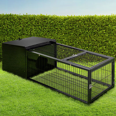 i.Pet Rabbit Cage Hutch Cages Indoor Outdoor Hamster Enclosure Pet Metal Carrier 122CM Length_15666