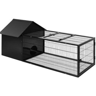 i.Pet Rabbit Cage Hutch Cages Indoor Outdoor Hamster Enclosure Pet Metal Carrier 162CM Length_35667
