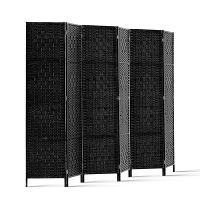 Artiss 6 Panel Room Divider Screen Privacy Timber Foldable Dividers Stand Black_33337