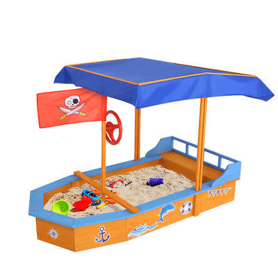 Keezi Boat-shaped Canopy Sand Pit_33329