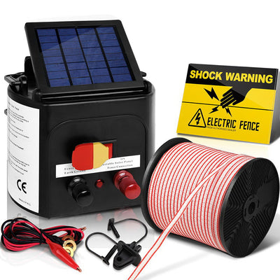 Giantz 5km Solar Electric Fence Energiser Charger with 400M Tape and 25pcs Insulators_14056