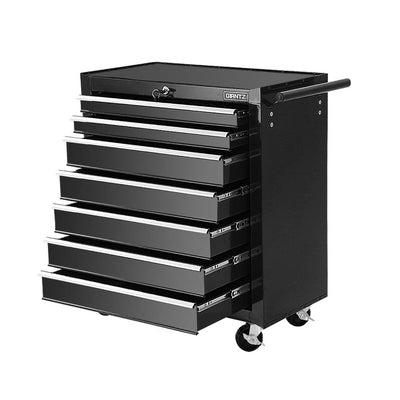 Giantz Tool Chest and Trolley Box Cabinet 7 Drawers Cart Garage Storage Black_34479