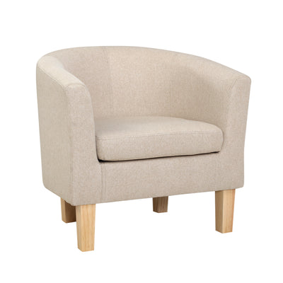 Artiss Armchair Lounge Chair Tub Accent Armchairs Fabric Sofa Chairs Beige_16082