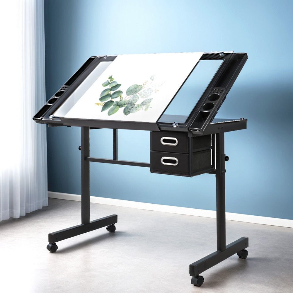 Drawing Desk Drafting Table Black – FURNILAND