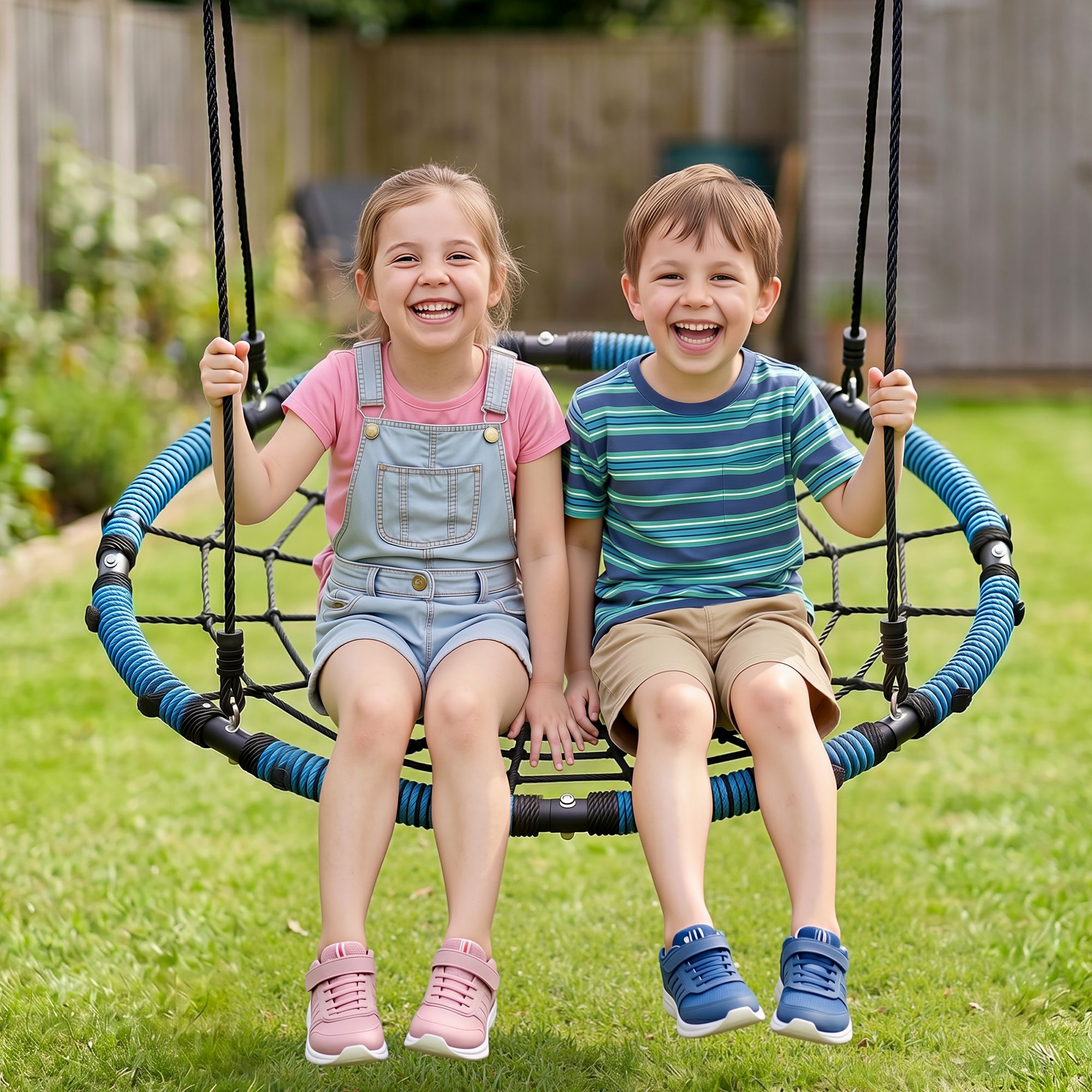 Tree Swing Net Hammock 98.5cm for Backyard Porch Outside Playground ...