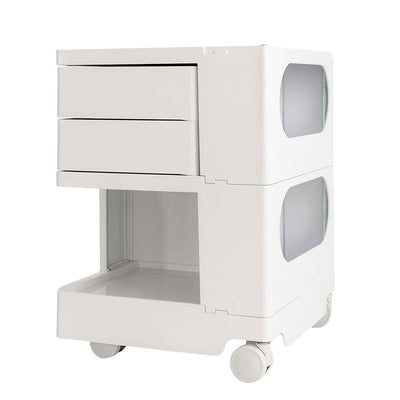 ArtissIn Bedside Table Side Tables Nightstand Organizer Replica Boby Trolley 3Tier White_18452