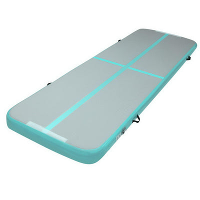 Everfit 3m x 1m Air Track Mat Gymnastic Tumbling Mint Green and Grey_12363