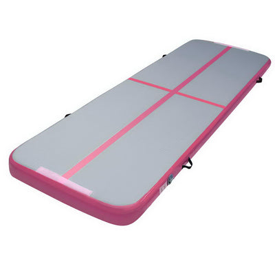 Everfit 3m x 1m Air Track Mat Gymnastic Tumbling Pink and Grey_12362