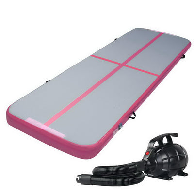 Everfit GoFun 3X1M Inflatable Air Track Mat with Pump Tumbling Gymnastics Pink_13885