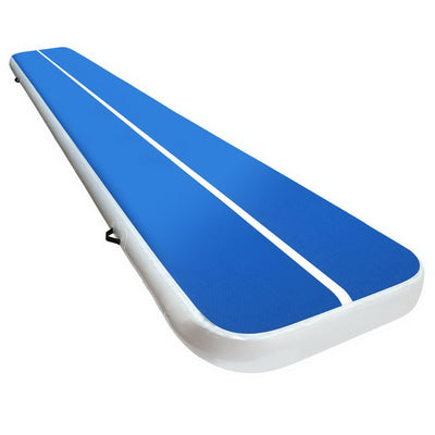 5m x 1m Inflatable Air Track Mat 20cm Thick Gymnastic Tumbling Blue And White_32706