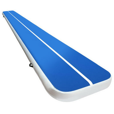 6m x 1m Inflatable Air Track Mat 20cm Thick Gymnastic Tumbling Blue And White_32707