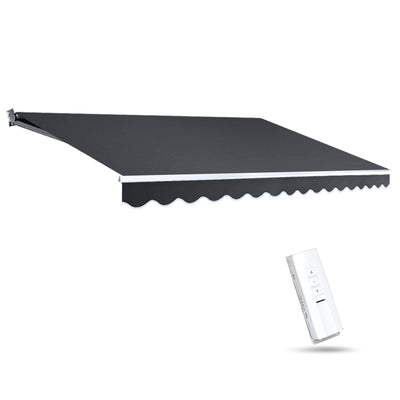 Instahut Motorised 4.5x2.5m Folding Arm Awning - Grey_32860