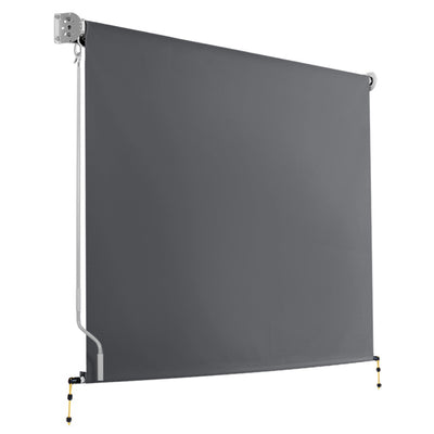 Instahut 2.1m x 2.5m Retractable Roll Down Awning - Grey_32492