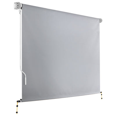 Instahut 3m x 2.5m Retractable Straight Drop Roll Down Awning - Grey_32496
