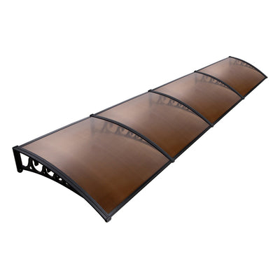 Instahut Window Door Awning Door Canopy Patio UV Sun Shield BROWN 1mx4m DIY_36017