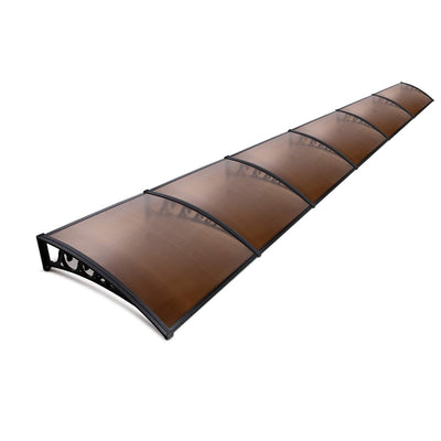 Instahut Window Door Awning Door Canopy Patio UV Sun Shield BROWN 1mx6m DIY_36019