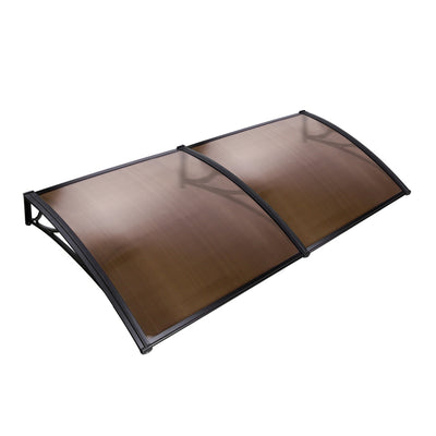 Instahut Window Door Awning Door Canopy Patio UV Sun Shield BROWN 1mx2m DIY_30201