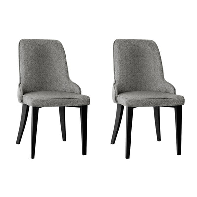 Artiss Set of 2 Fabric Dining Chairs - Grey_30740