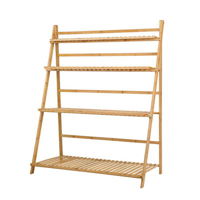 Artiss Bamboo Wooden Ladder Shelf Plant Stand Foldable_33827