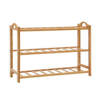 Artiss 3 Tiers Bamboo Shoe Rack Storage Organiser Wooden Shelf Stand Shelves_14638