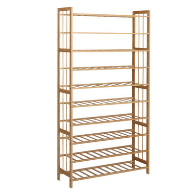 Artiss 10-Tier Bamboo Shoe Rack Wooden Shelf Stand Storage Organizer_36102