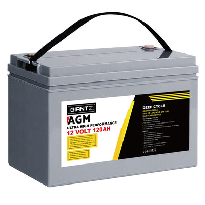 Giantz AGM Deep Cycle Battery 12V 120Ah Marine Sealed Power Portable Box Sola_35957