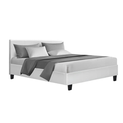 Artiss Neo Bed Frame PU Leather - White Double_34901