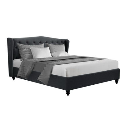 Artiss Pier Bed Frame Fabric - Charcoal King_34925