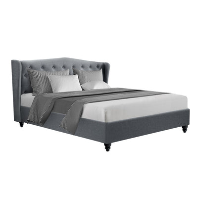 Artiss Pier Bed Frame Fabric - Grey King_32065