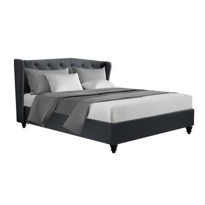 Artiss Pier Bed Frame Fabric - Charcoal Queen_34924