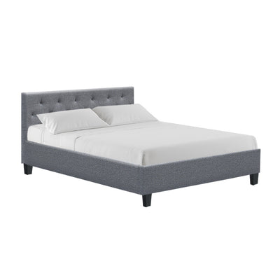 Artiss Vanke Bed Frame Fabric- Grey Double_33985