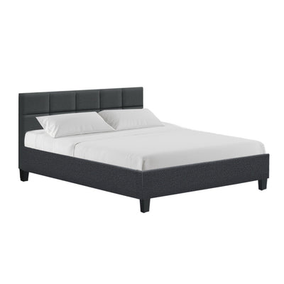 Artiss Tino Bed Frame Queen Size Charcoal Fabric_36233