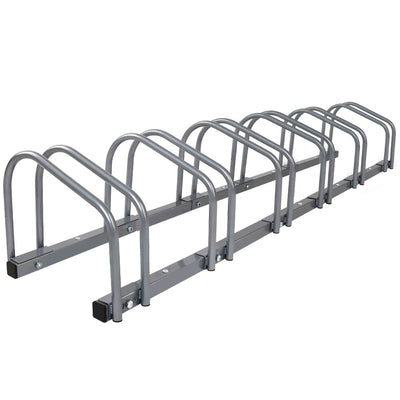 1 6 Bike Floor Parking Rack Instant Storage Stand Bicycle Cycling Portable Racks Silver_15726