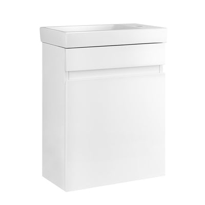 Cefito 400mm Bathroom Vanity Basin Cabinet Sink Storage Wall Hung Ceramic Basins Wall Mounted White_33533