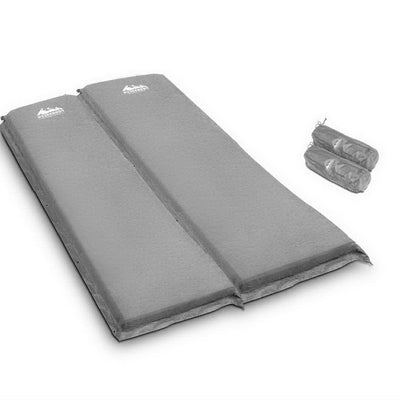 Weisshorn Self Inflating Mattress Camping Sleeping Mat Air Bed Pad Double Grey 10CM Thick_15591